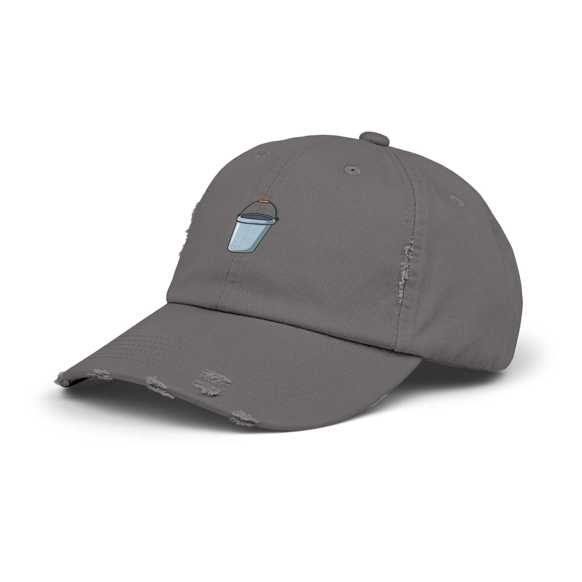 Distressed Bucket Hat — Embroidered Ice Bucket Design Cap Hats Printify