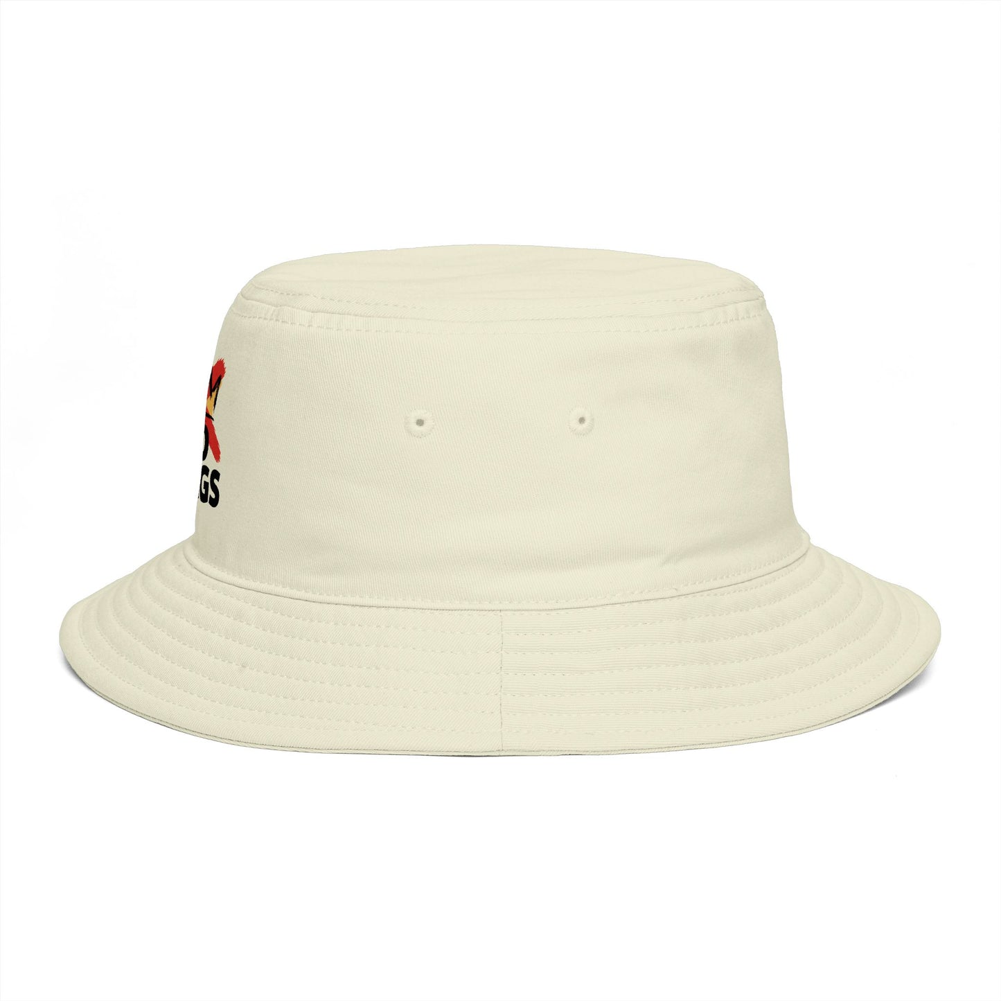 No Kings Bucket Hat — Rebellious Crown Graphic Cotton Bucket Hat