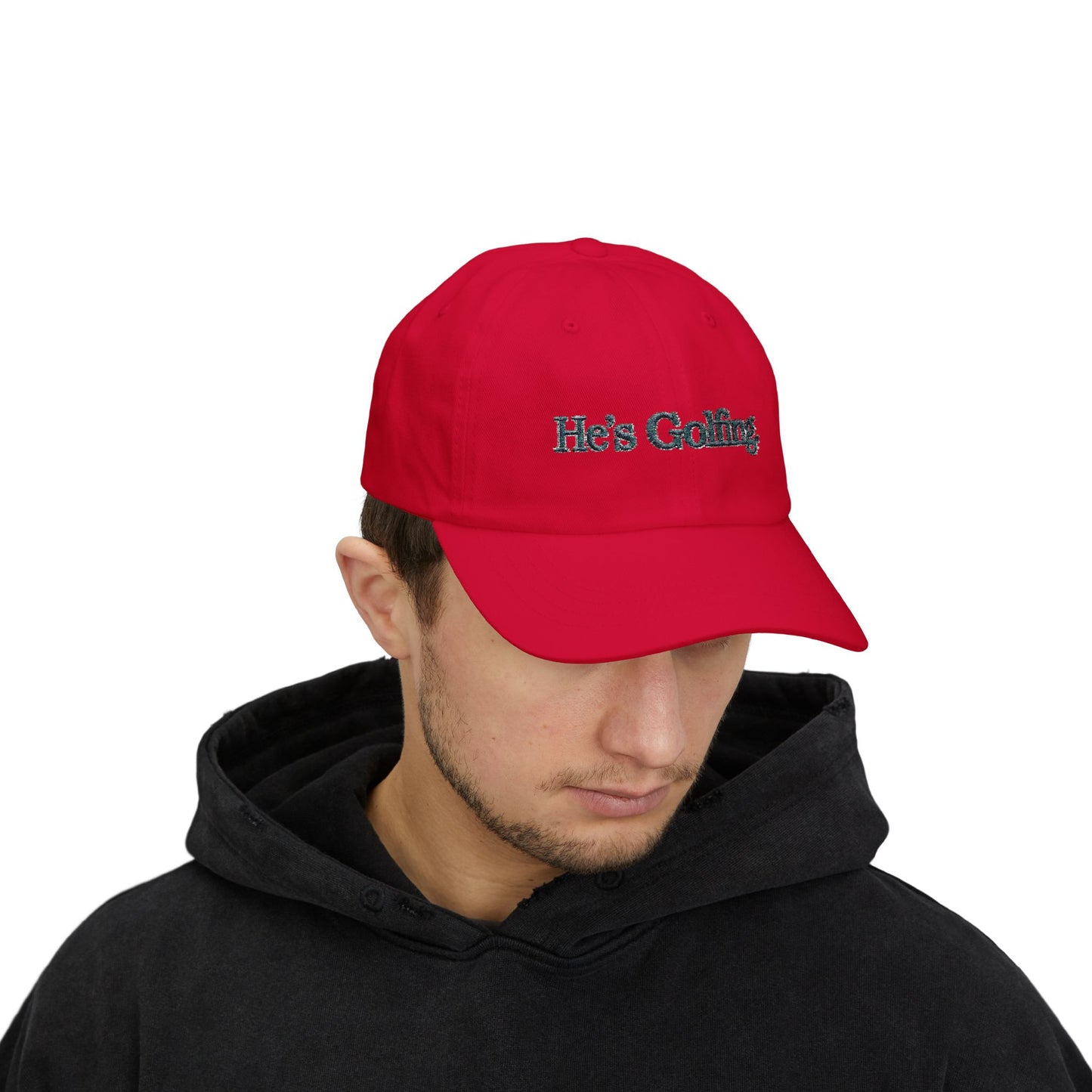 He's Golfing Dad Cap – Embroidered Golf Hat for Golf-Loving Dads