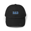 Distressed 'DAD' Baseball Cap - Vintage Dad Hat, Father's Day Gift Hats Printify Black One size