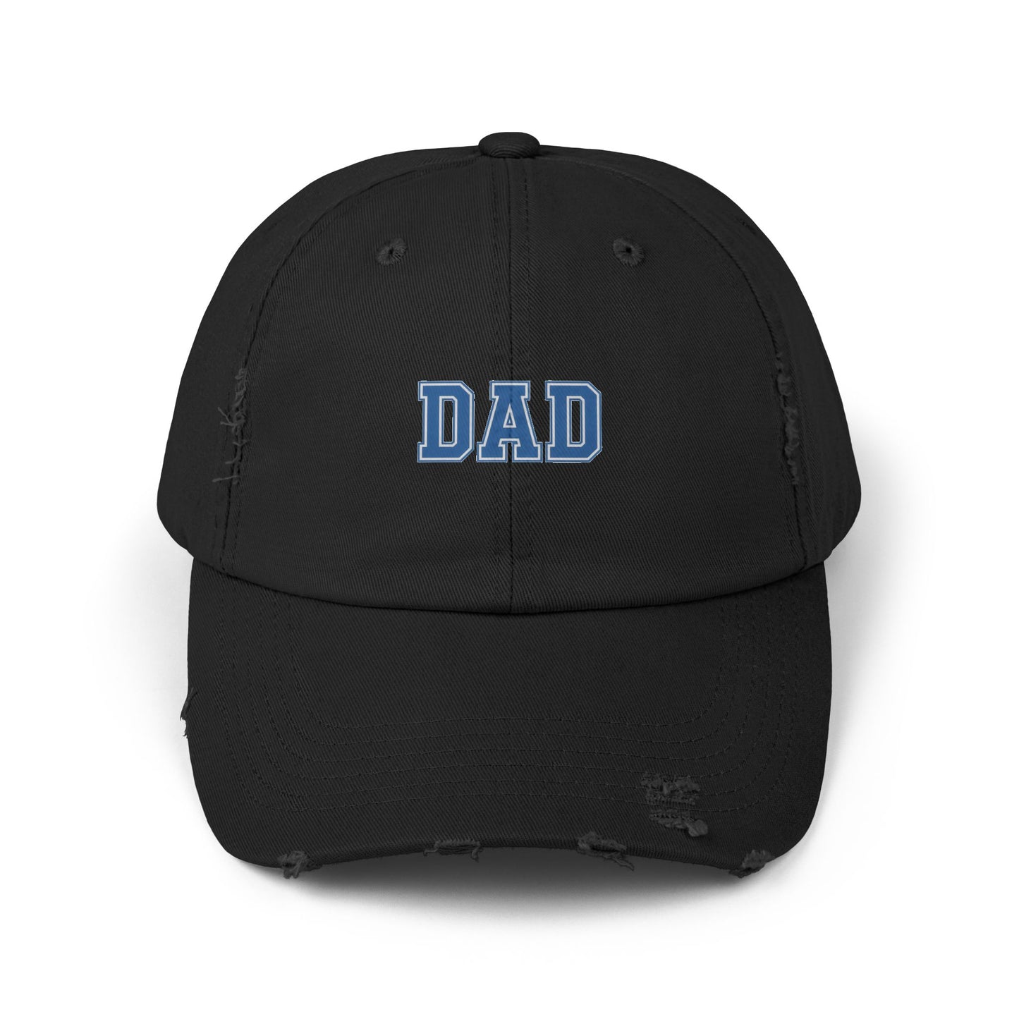 Distressed 'DAD' Baseball Cap - Vintage Dad Hat, Father's Day Gift Hats Printify Black One size
