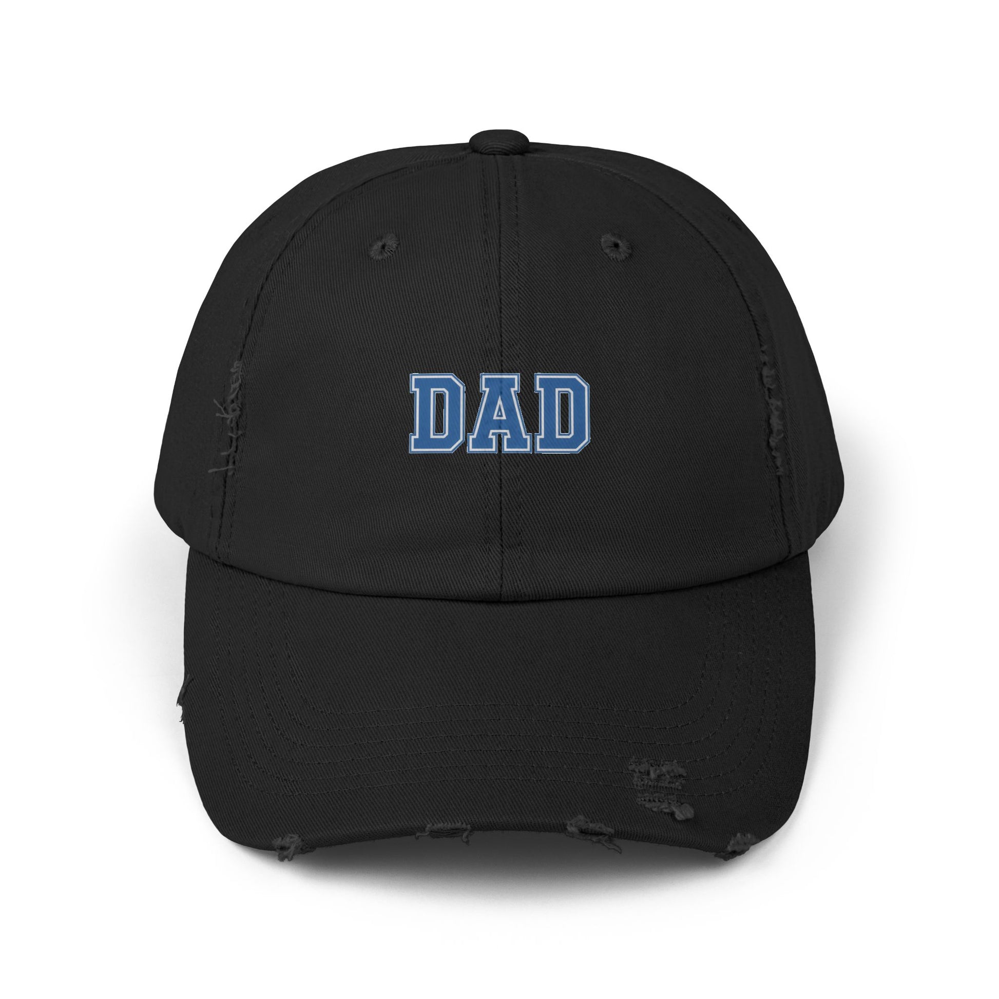 Distressed 'DAD' Baseball Cap - Vintage Dad Hat, Father's Day Gift Hats Printify Black One size
