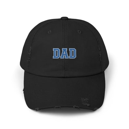 Distressed 'DAD' Baseball Cap - Vintage Dad Hat, Father's Day Gift Hats Printify Black One size