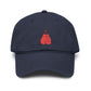 Washed Baseball Cap with Embroidered Red Boxing Gloves — Vintage Sport Dad Hat Hats Printify One size Navy