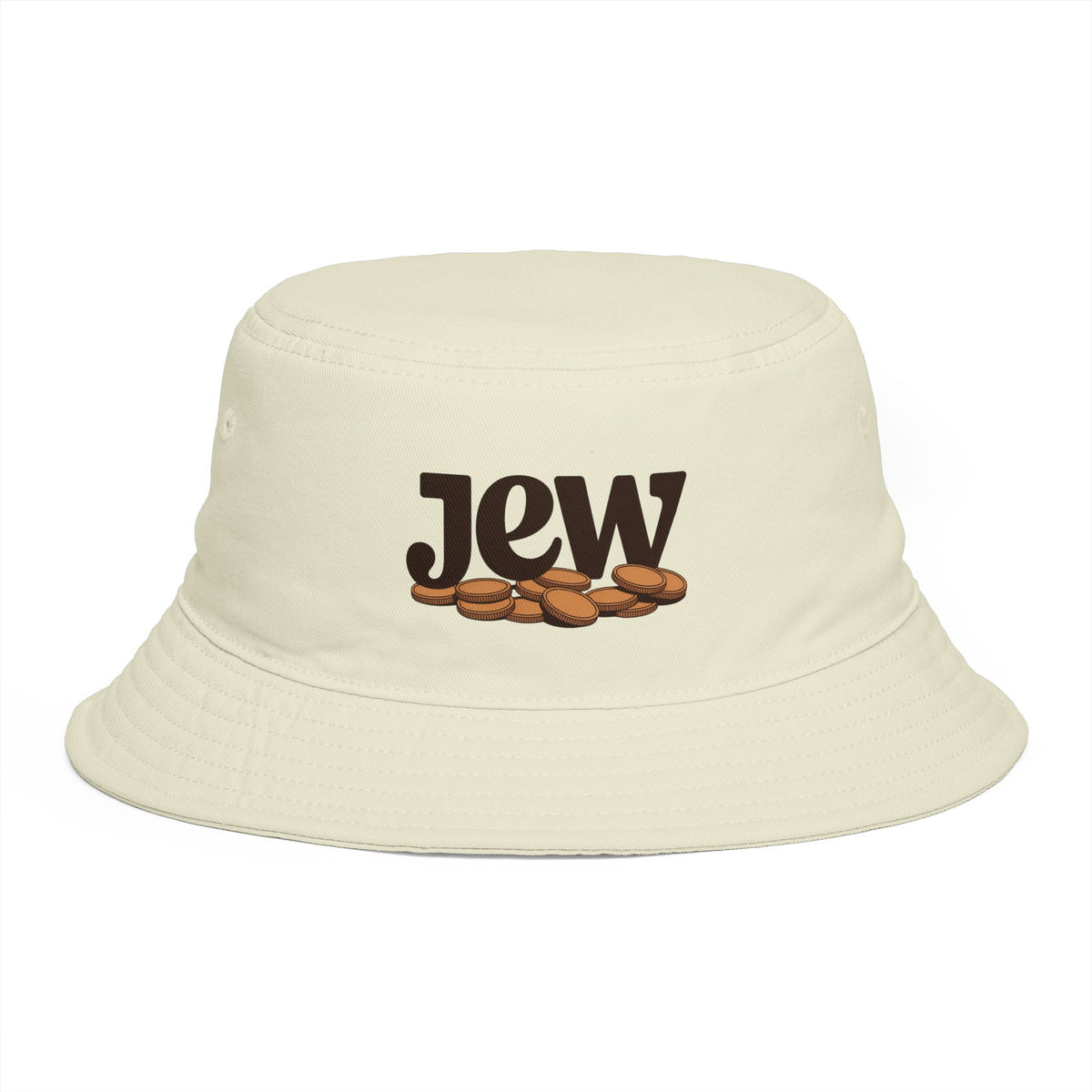 Bucket Hat — 'Jew' Logo with Bagels Embroidery | Retro Jewish Food Pride Cap Hats Printify