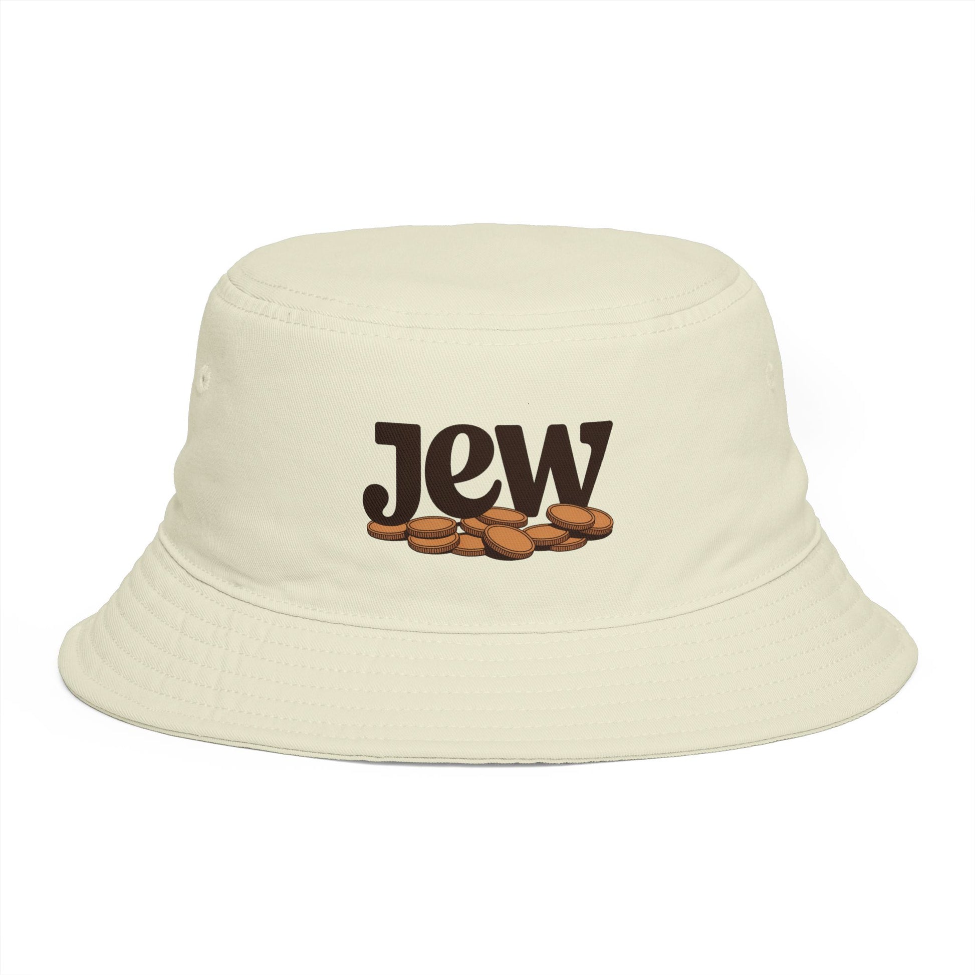 Bucket Hat — 'Jew' Logo with Bagels Embroidery | Retro Jewish Food Pride Cap Hats Printify