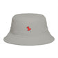 Red Pushpin Embroidered Bucket Hat - Minimal Casual Sun Hat Hats Printify One size Storm