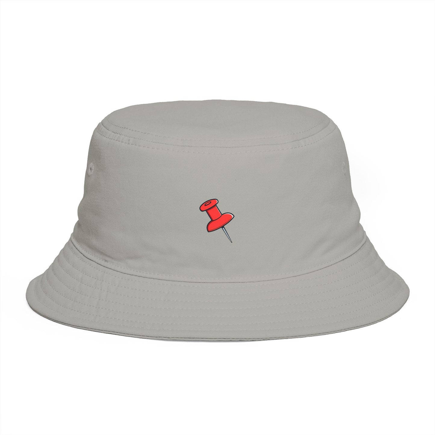 Red Pushpin Embroidered Bucket Hat - Minimal Casual Sun Hat Hats Printify One size Storm