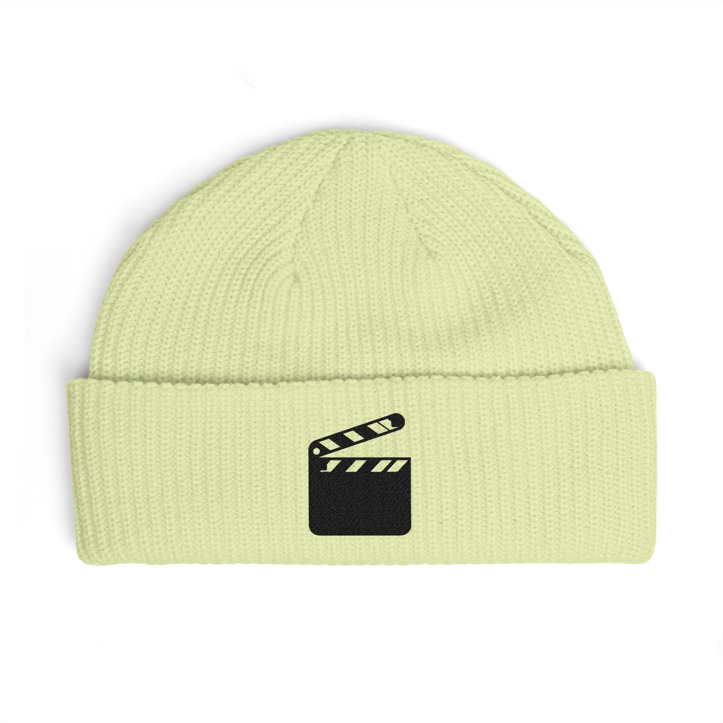 Film Clapper Cuff Beanie — Embroidered Movie Crew Knit Hat Hats Printify