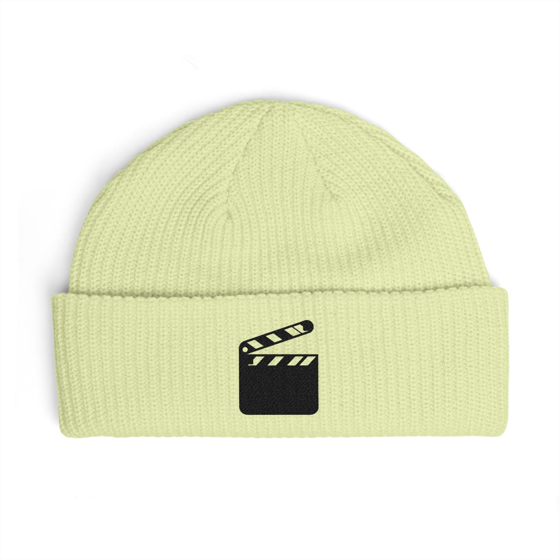 Film Clapper Cuff Beanie — Embroidered Movie Crew Knit Hat Hats Printify
