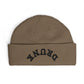 Cuff Beanie — 'DRUNK' Embroidered Cuffed Knit Hat (Streetwear Winter Beanie)