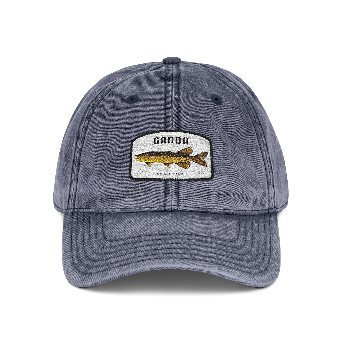 Vintage Fish Embroidered Cap Hats Printify One size Navy