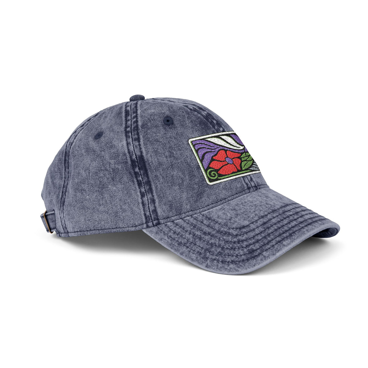 Vintage Embroidered Floral Patch Cap Hats Printify