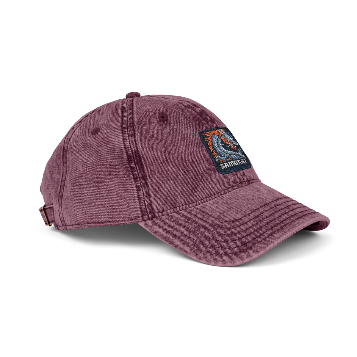 Embroidered Vintage Wave Cap Hats Printify One size Maroon