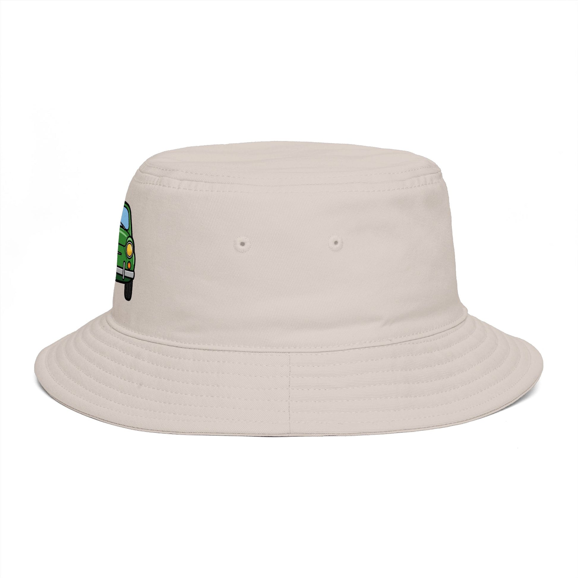 Bucket Hat — Retro Green Car Embroidered Bucket Hat Hats Printify