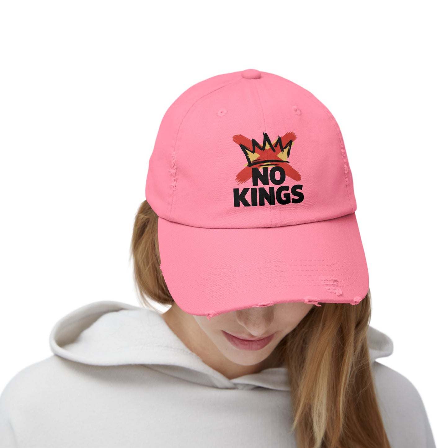 Distressed Black Cap — ‘Kings’ Crown Graphic Dad Hat