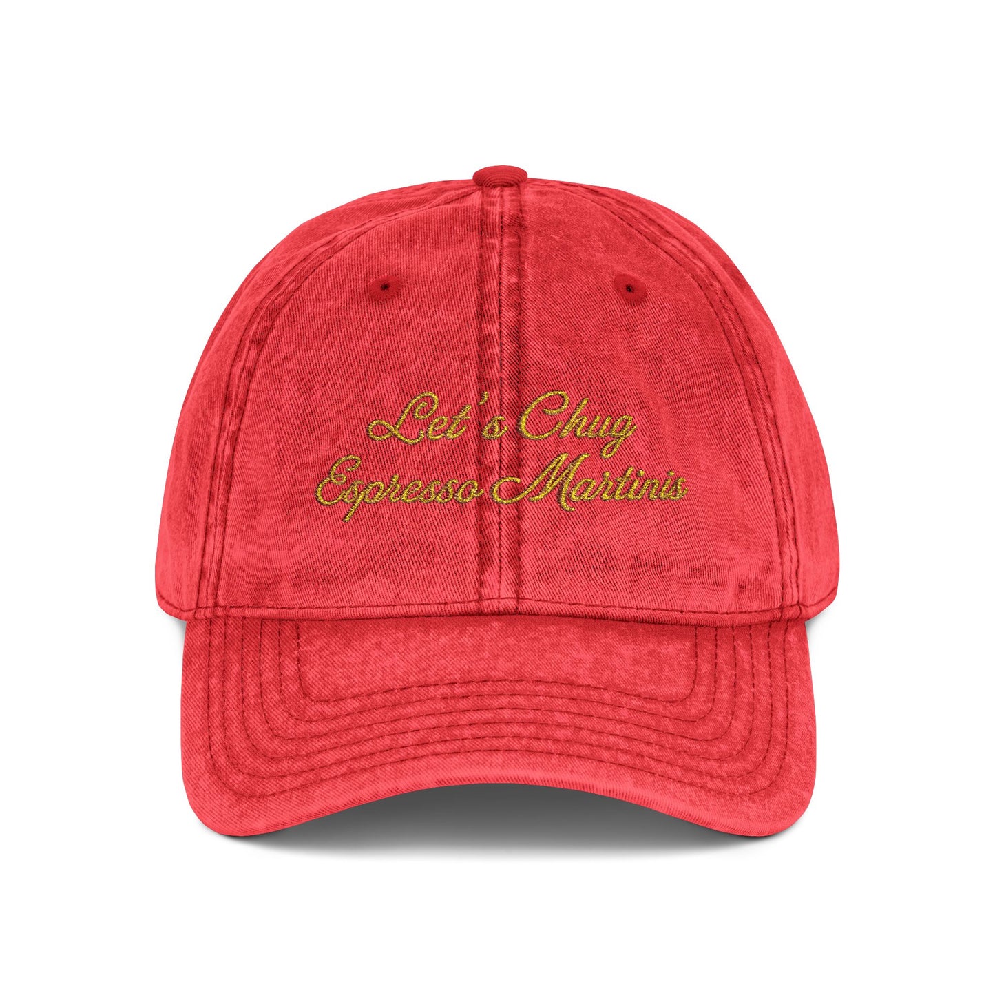 Vintage Embroidered Cap – 'Let’s Cling Espresso Machine' Retro Baseball Hat