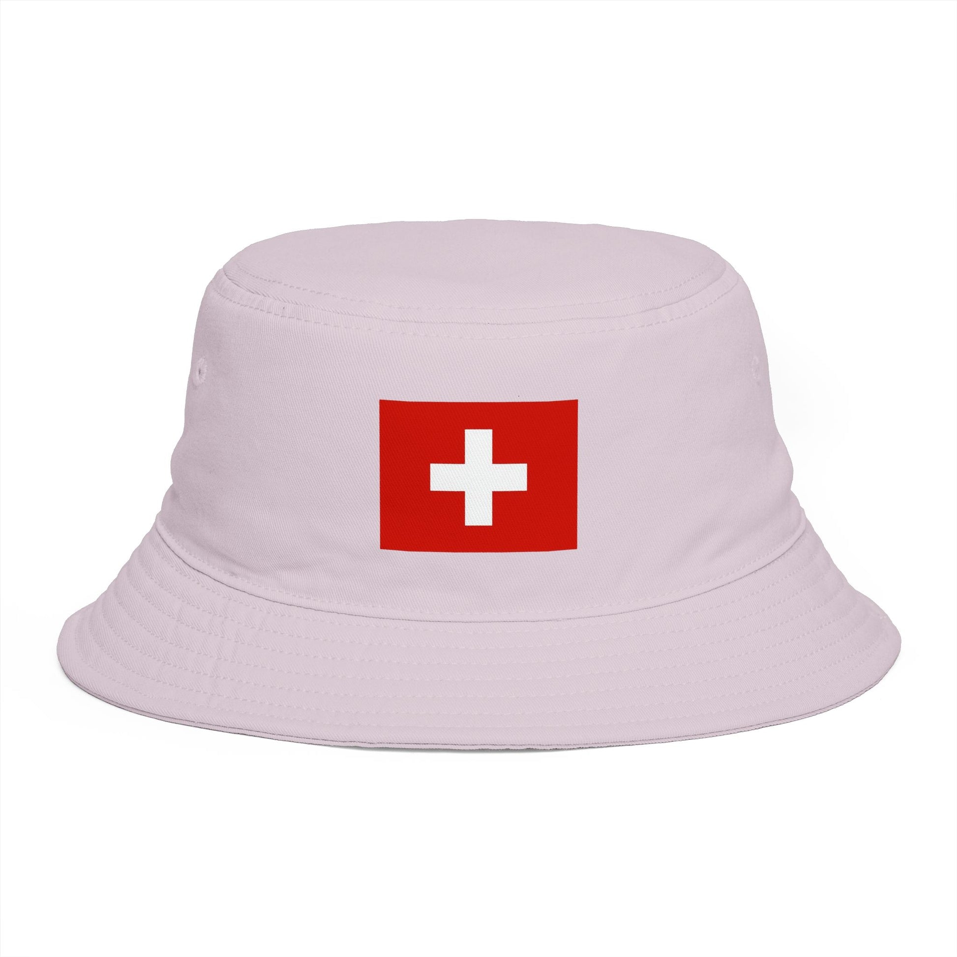 Swiss Cross Brown Bucket Hat — Alpine Flag Patch Sun Hat Hats Printify One size Orchid