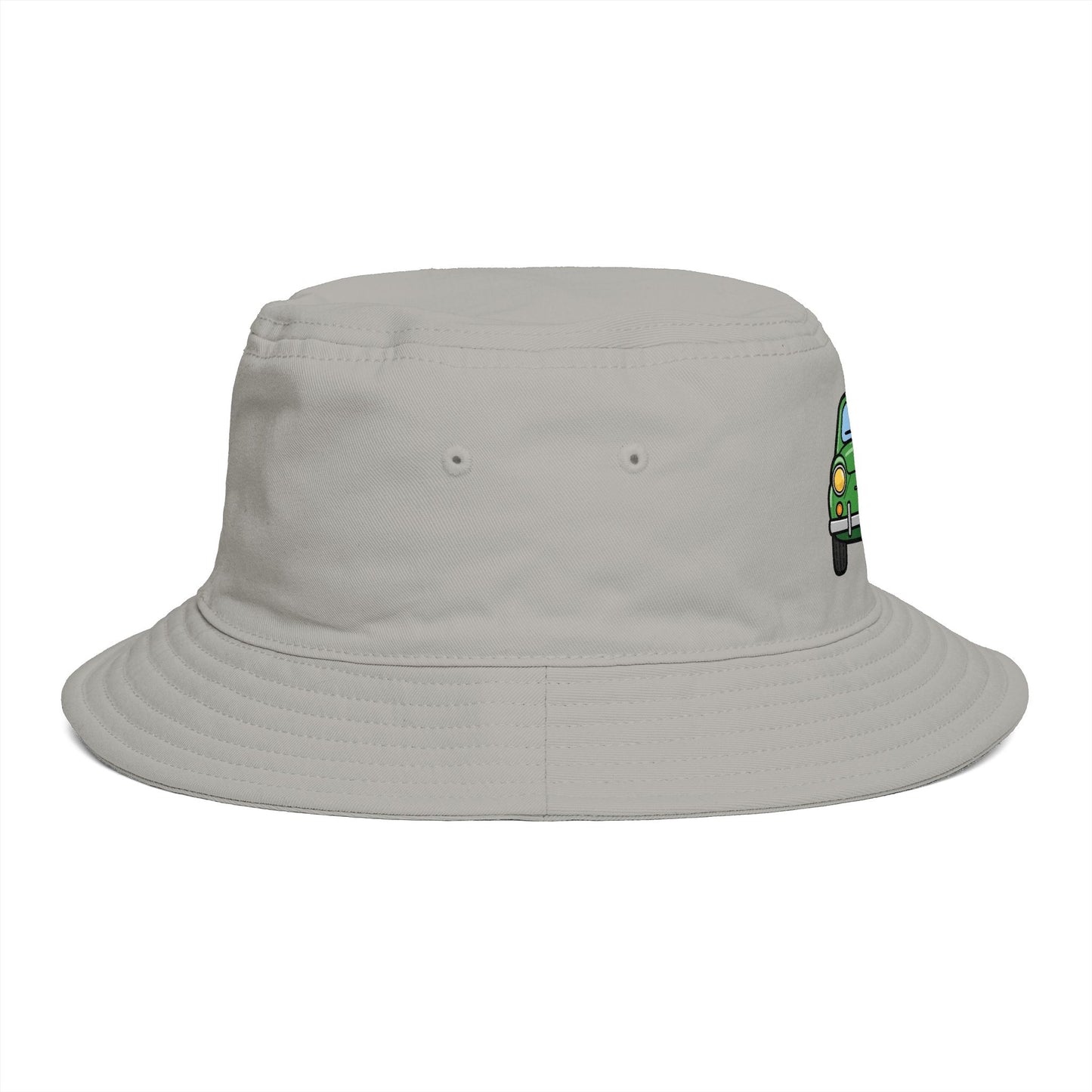 Bucket Hat — Retro Green Car Embroidered Bucket Hat