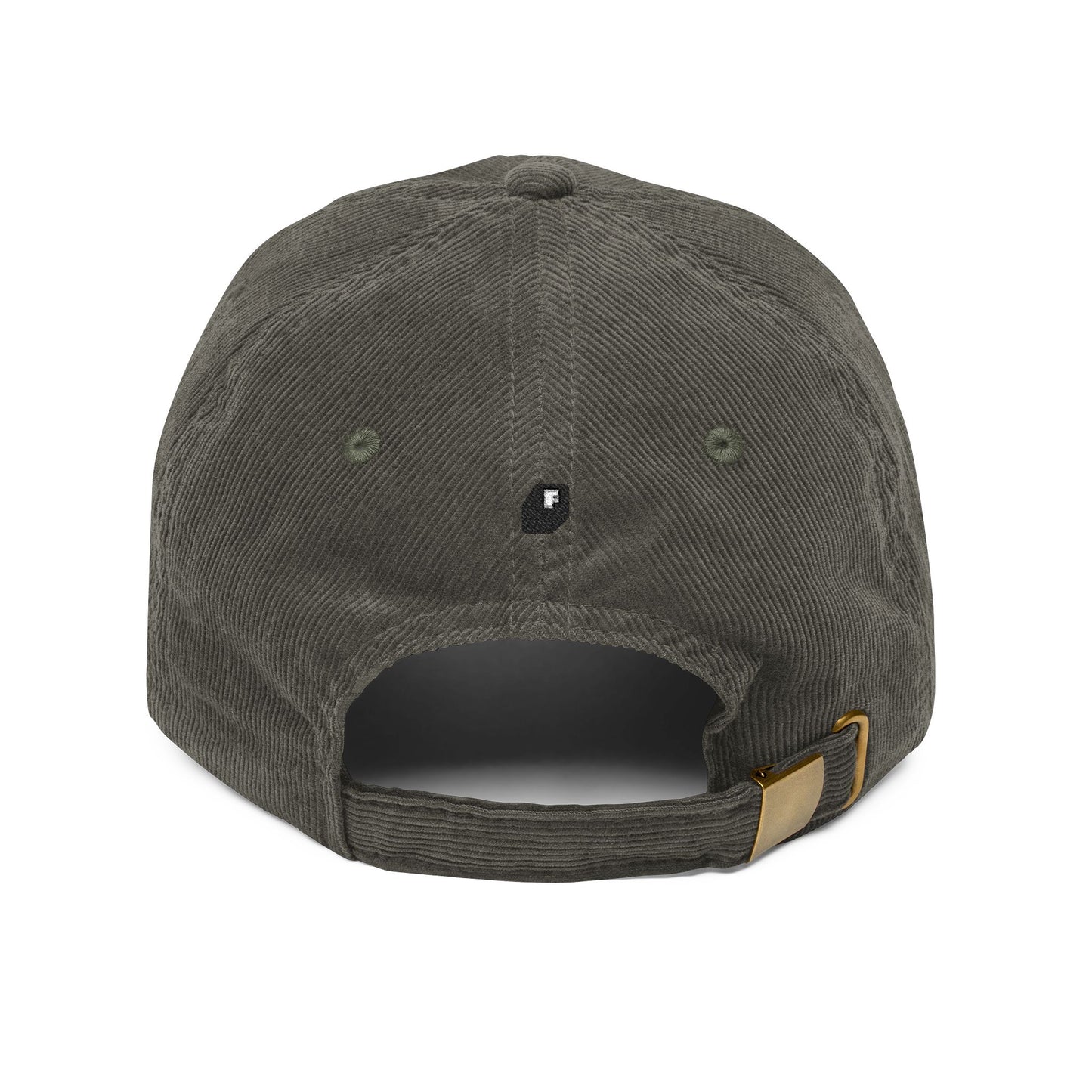 Embroidered Yellow Smiley Corduroy Cap Hats Printify