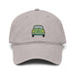 Vintage Green Car Embroidered Baseball Cap — Washed Cotton Dad Hat Hats Printify One size Gray