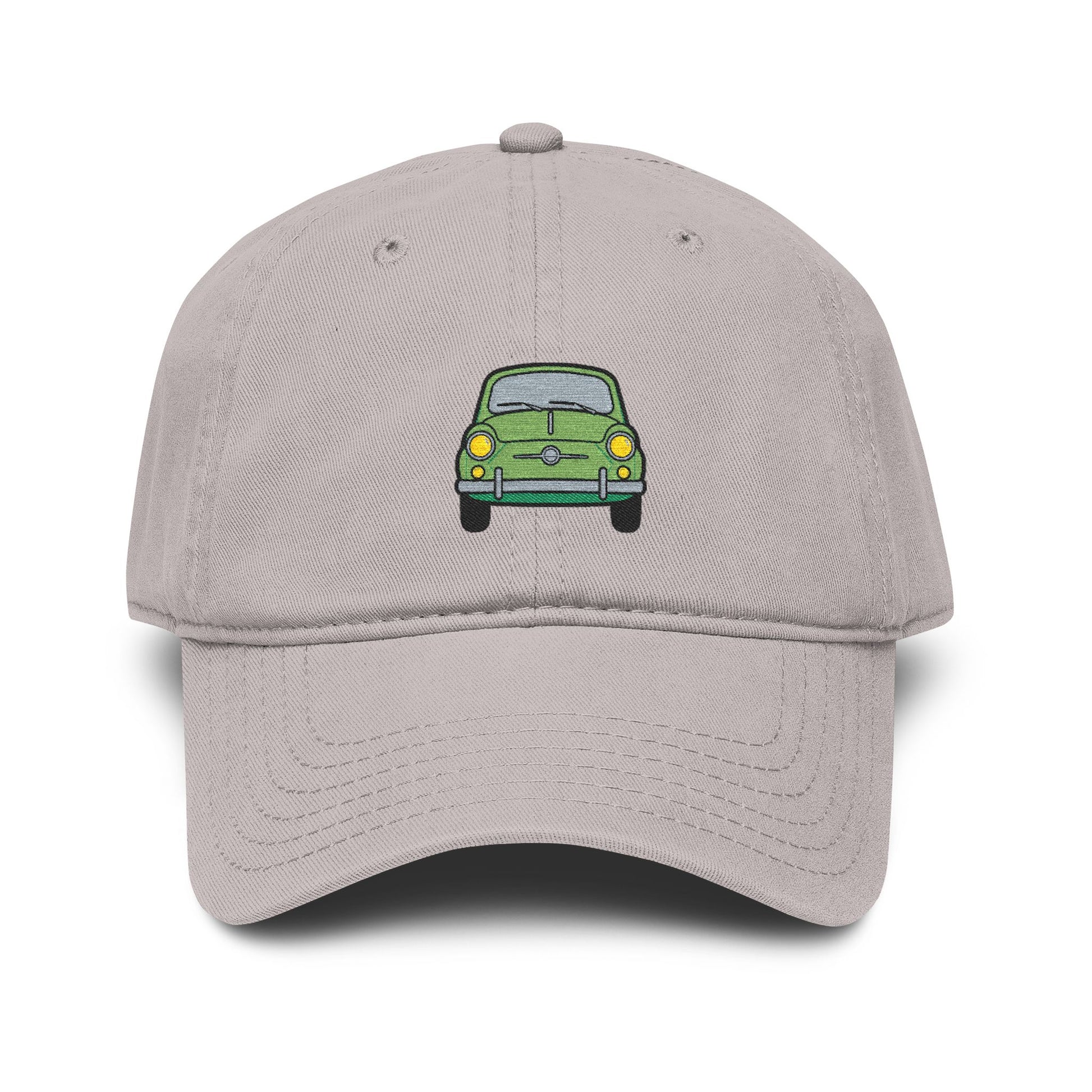 Vintage Green Car Embroidered Baseball Cap — Washed Cotton Dad Hat Hats Printify One size Gray