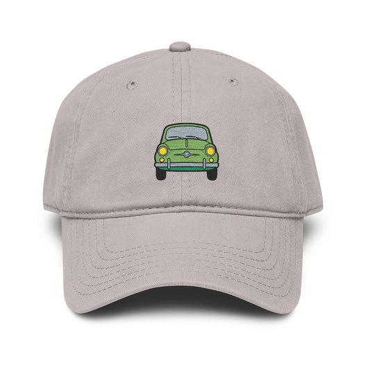 Vintage Green Car Embroidered Baseball Cap — Washed Cotton Dad Hat Hats Printify One size Gray