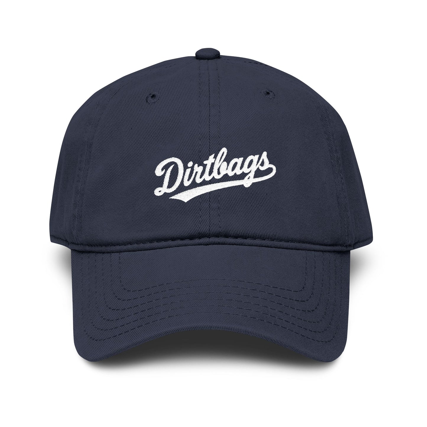 Dirtbags Script Baseball Cap — Washed Cotton Vintage Dad Hat Hats Printify One size Navy