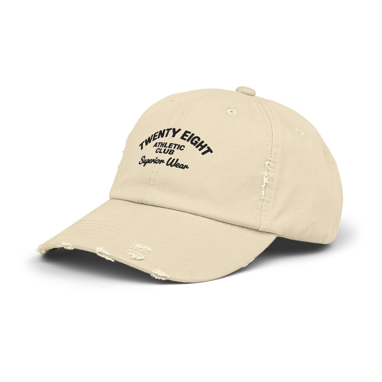 Distressed Baseball Cap — "Twenty Eight" Vintage Embroidered Dad Hat Hats Printify Stone One size