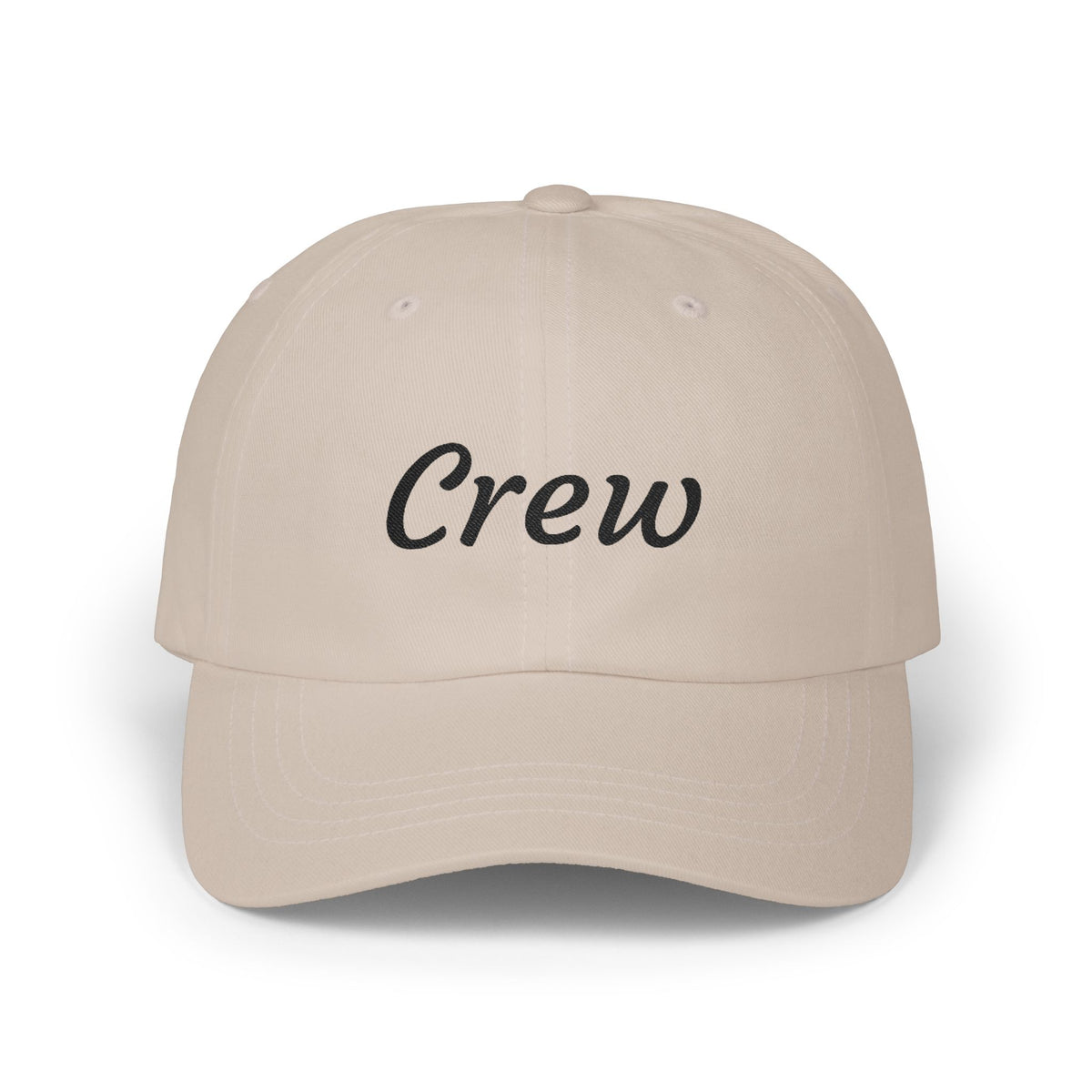 Crew Embroidered Dad Cap - Classic White Adjustable Baseball Hat Hats Printify Stone One size