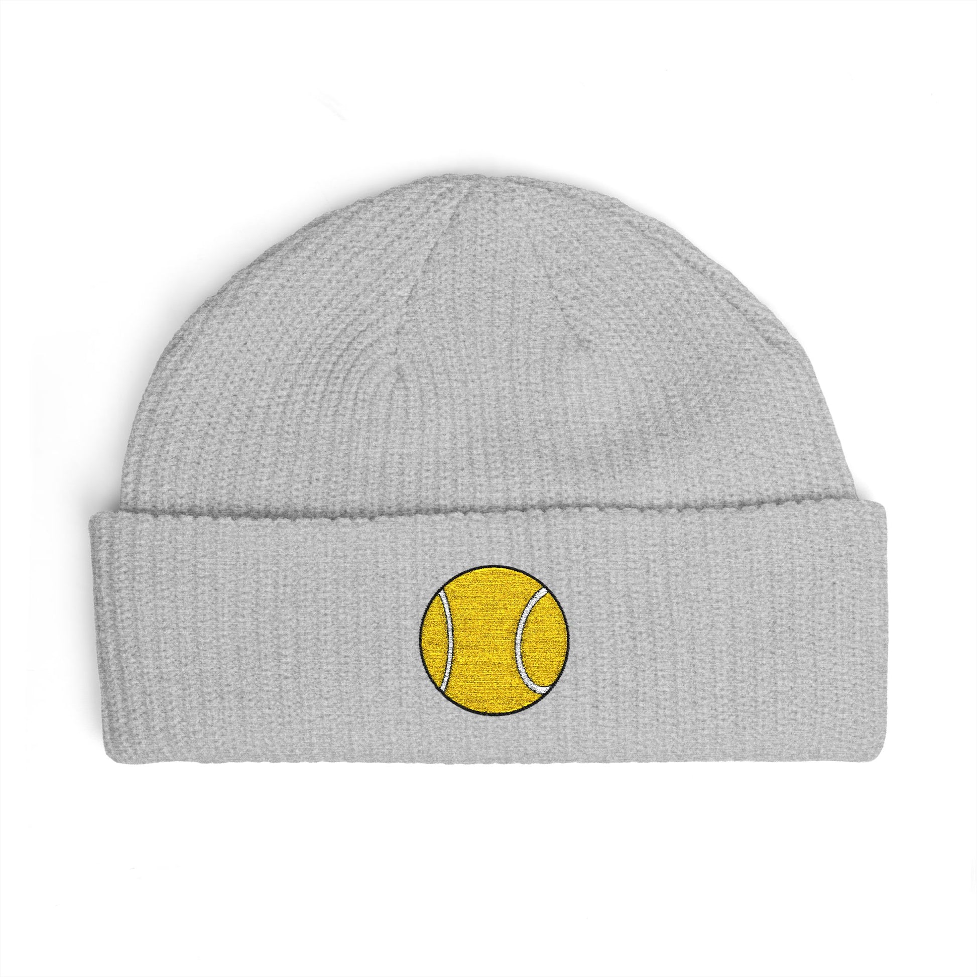 Sequin Tennis Ball Cuff Beanie - Sparkle Sports Knit Hat for Players & Fans Hats Printify One size Athletic Heather