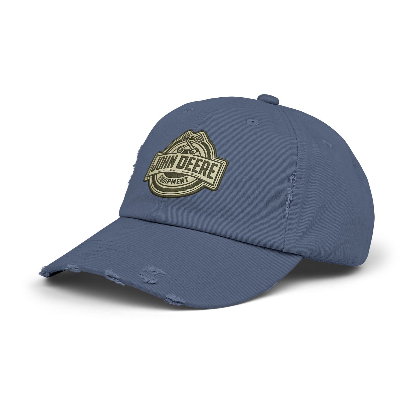 Distressed John Deere Logo Cap — Vintage Farm Equipment Baseball Hat