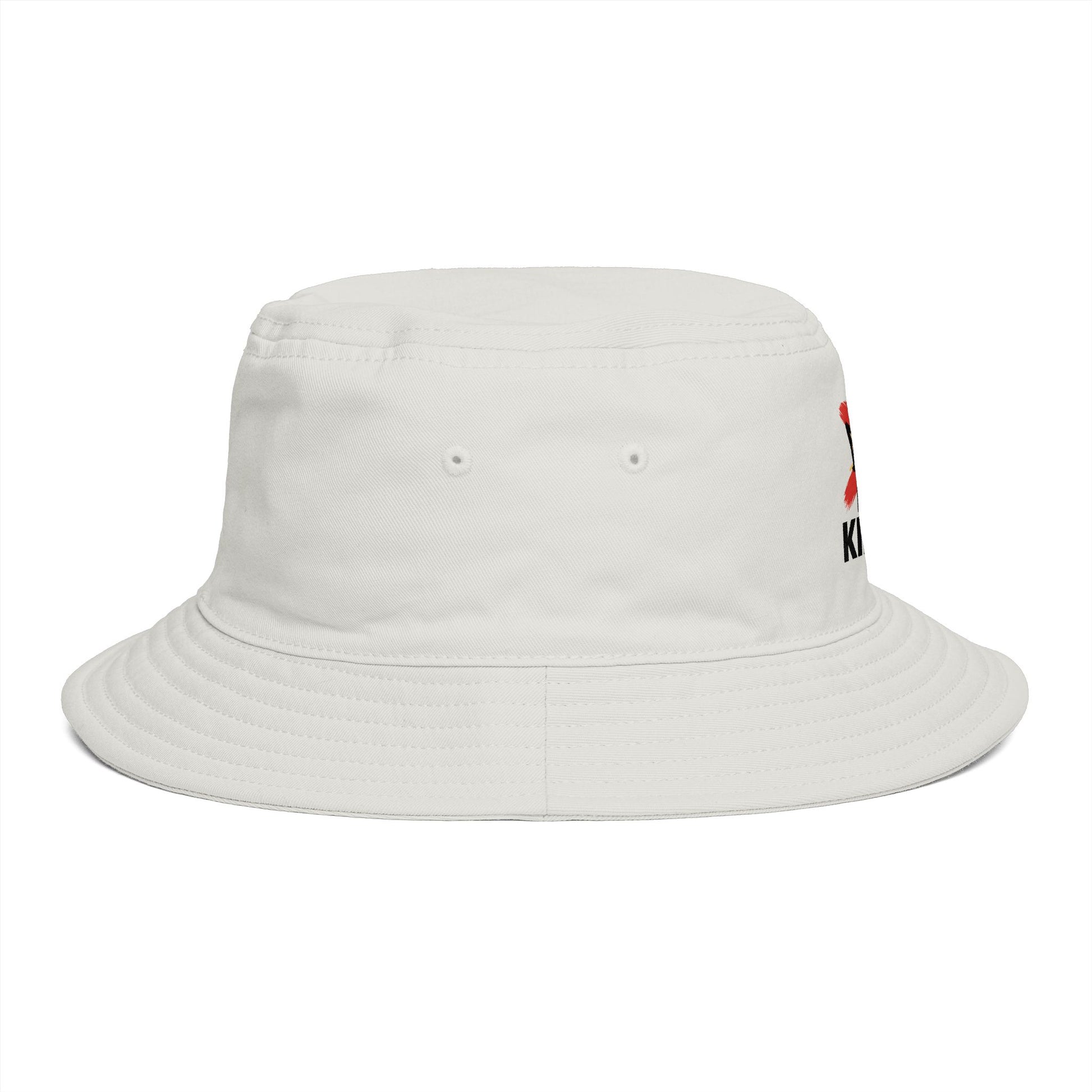 No Kings Bucket Hat — Rebellious Crown Graphic Cotton Bucket Hat Hats Printify