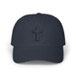 Christian Cross Dad Cap – Embroidered Minimalist Baseball Hat Hats Printify Navy One size