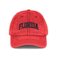 Florida Vintage Embroidered Cap - Washed Red Dad Hat Hats Printify One size Red