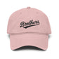 Brothers Embroidered Washed Baseball Cap Hats Printify One size Dusty Rose