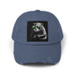 Distressed Cap — Cool Raccoon with Green Sunglasses Hat