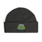 Cuff Beanie — Retro Green Car Embroidered Knit Hat Hats Printify One size Coal
