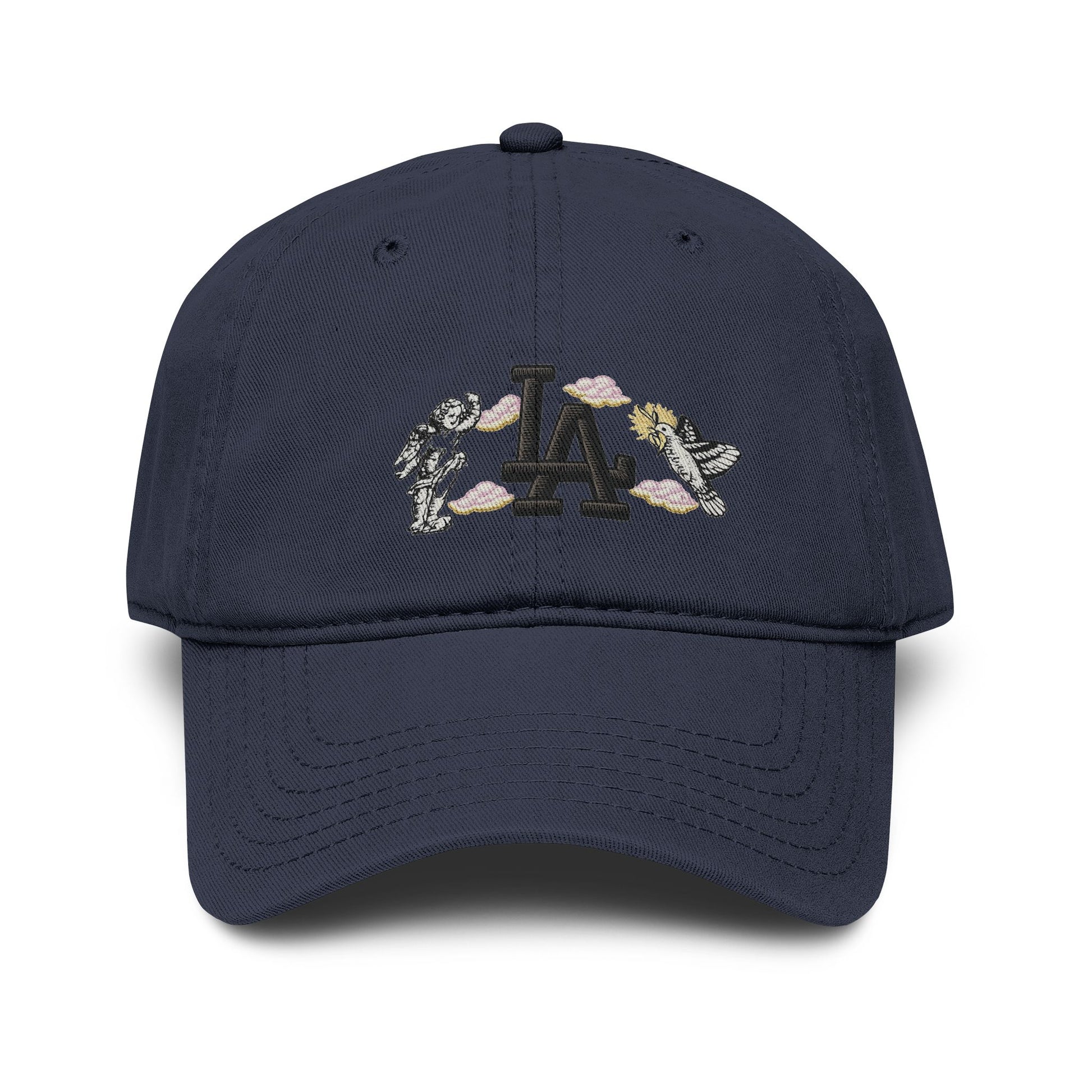 Washed Baseball Cap with LA Embroidered Astronauts Hats Printify One size Navy