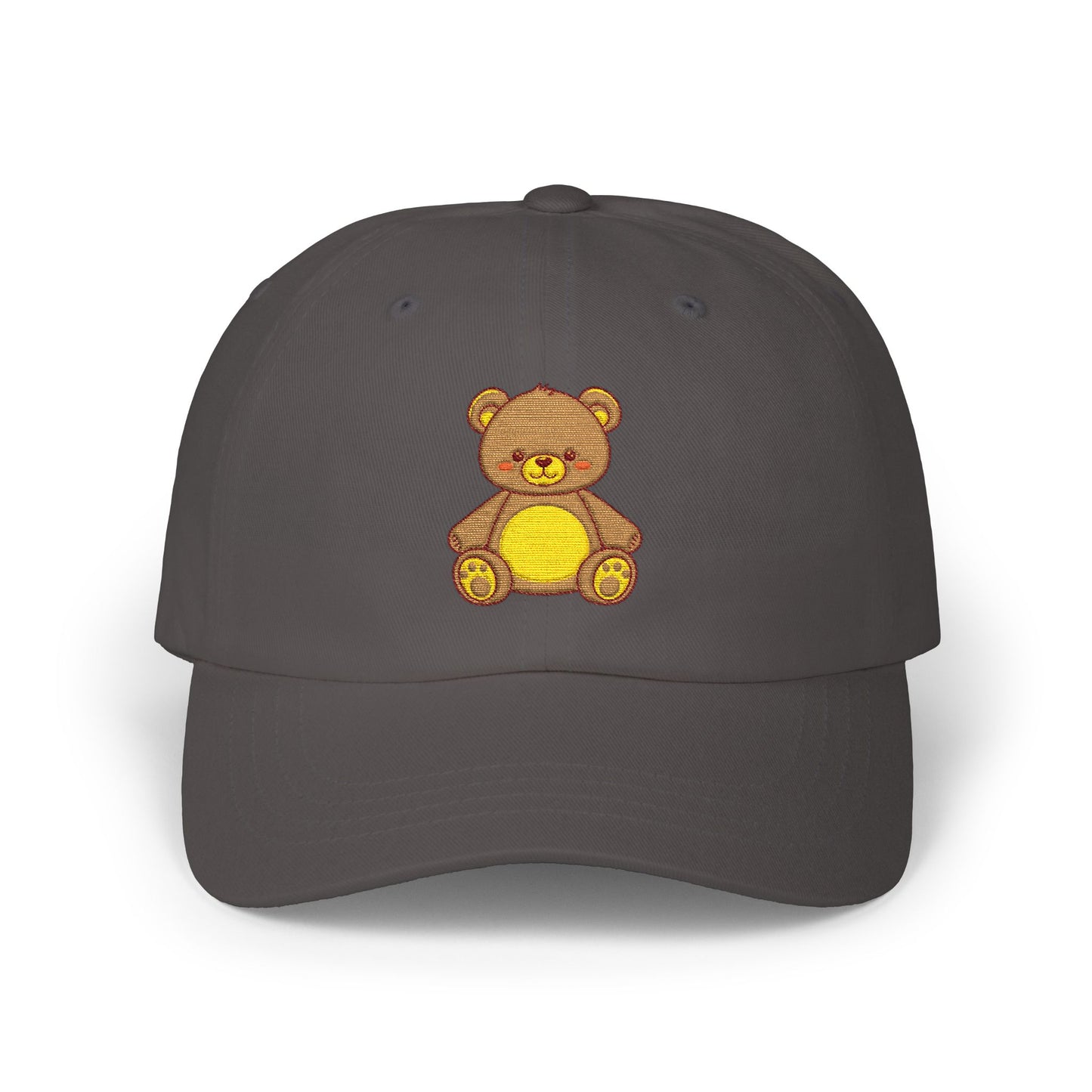 Teddy Bear Dad Cap — Cute Embroidered Plush Bear Baseball Hat Hats Printify Dark Grey One size