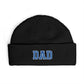 Dad Cuff Beanie — Embroidered Varsity Logo Knit Hat for Fathers, Gift for Dad Hats Printify One size Black