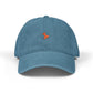 Black Denim Hat with Orange Pushpin Embroidery — Casual Baseball Cap Hats Printify One size Blue