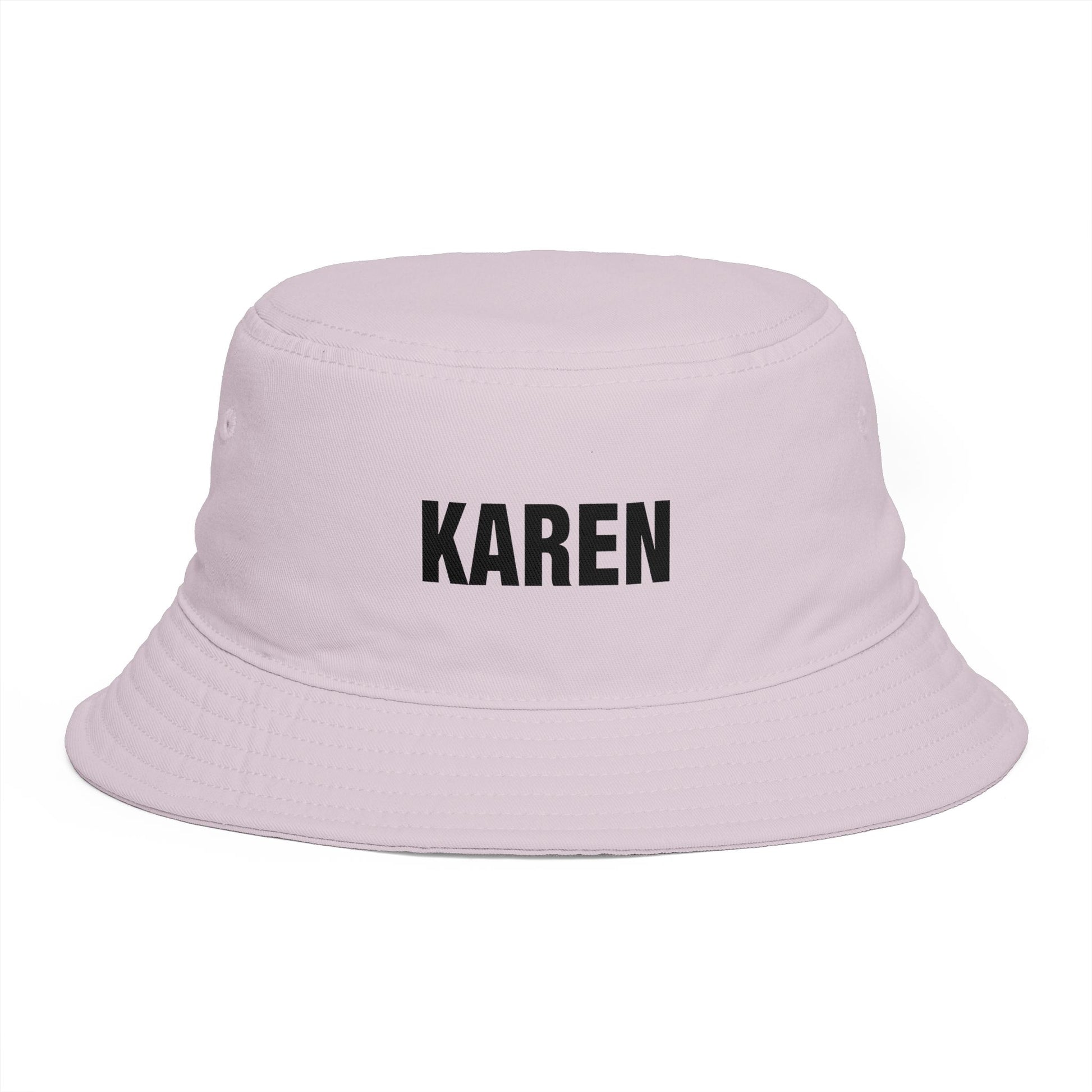 Karen Bucket Hat — Bold Name Embroidered Casual Cotton Sun Hat Hats Printify One size Orchid