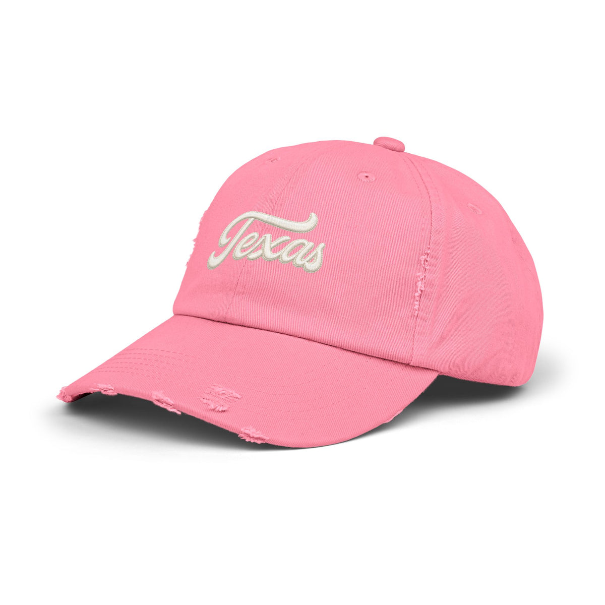 Texas Distressed Baseball Cap — Vintage Script Embroidered Hat