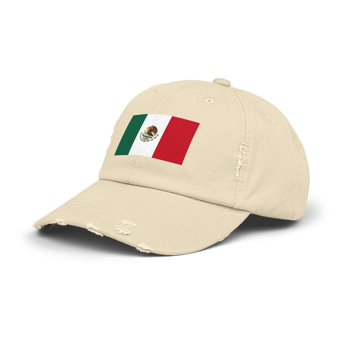 Mexico Flag Distressed Cap — Vintage Mexican Flag Dad Hat Hats Printify