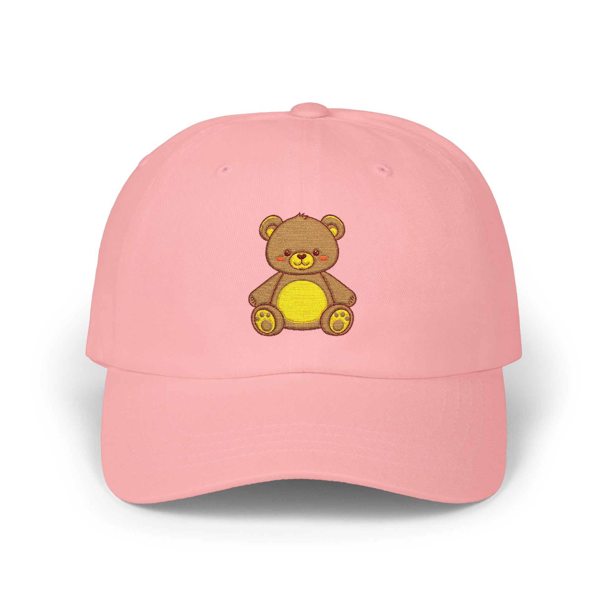 Teddy Bear Dad Cap — Cute Embroidered Plush Bear Baseball Hat Hats Printify Pink One size