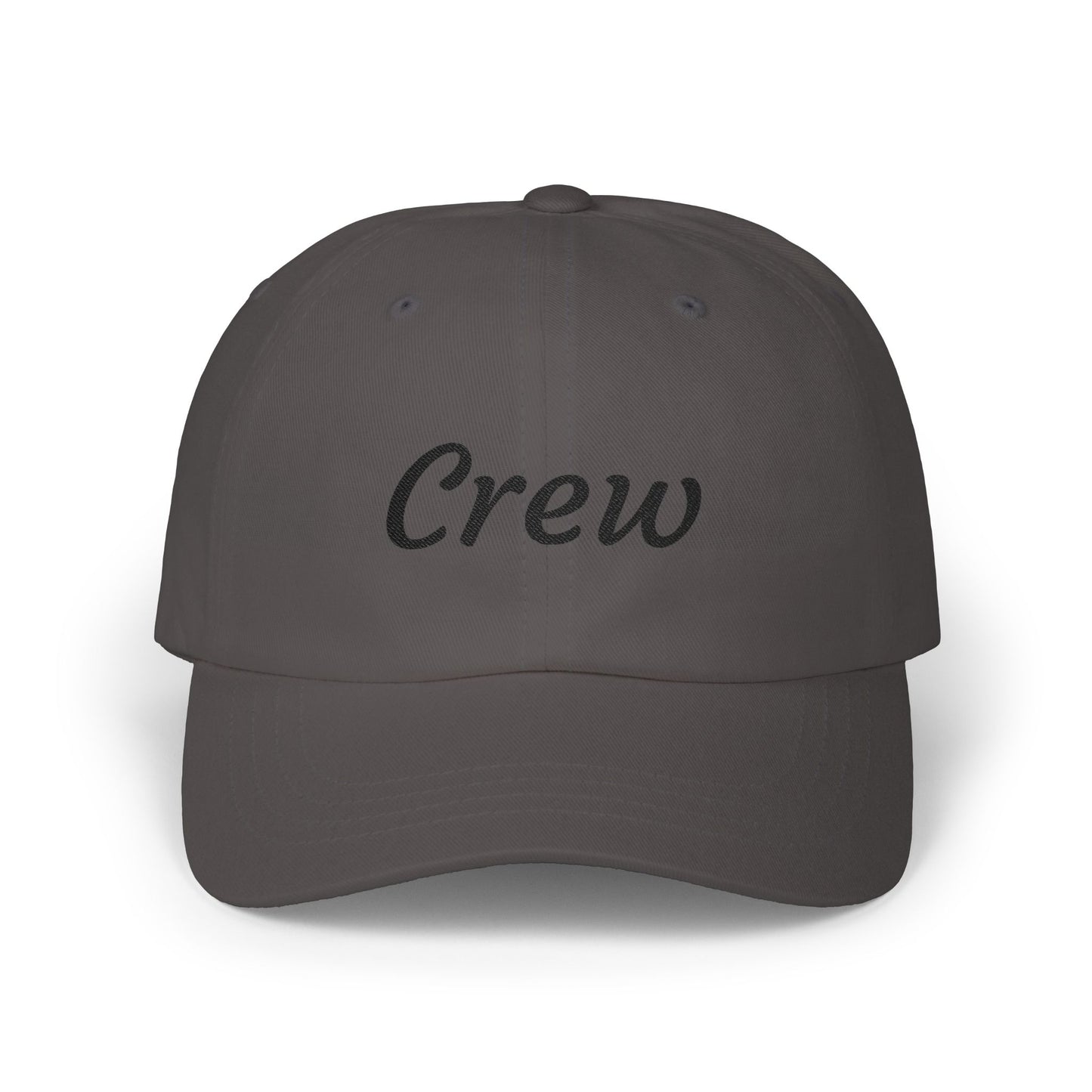 Crew Embroidered Dad Cap - Classic White Adjustable Baseball Hat Hats Printify Dark Grey One size