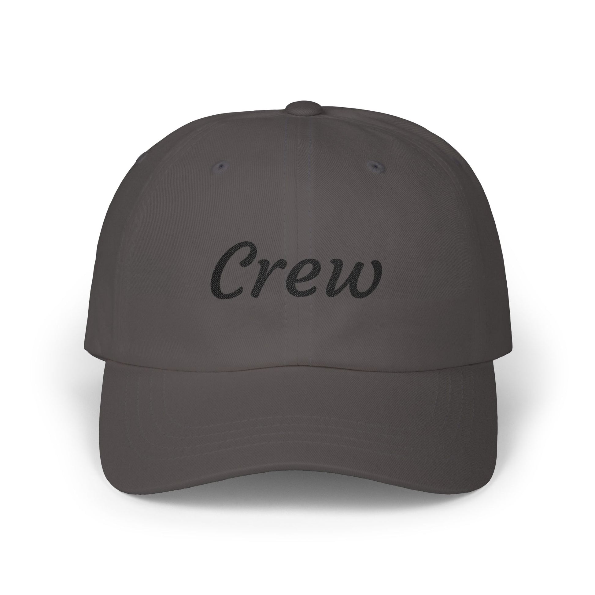 Crew Embroidered Dad Cap - Classic White Adjustable Baseball Hat Hats Printify Dark Grey One size