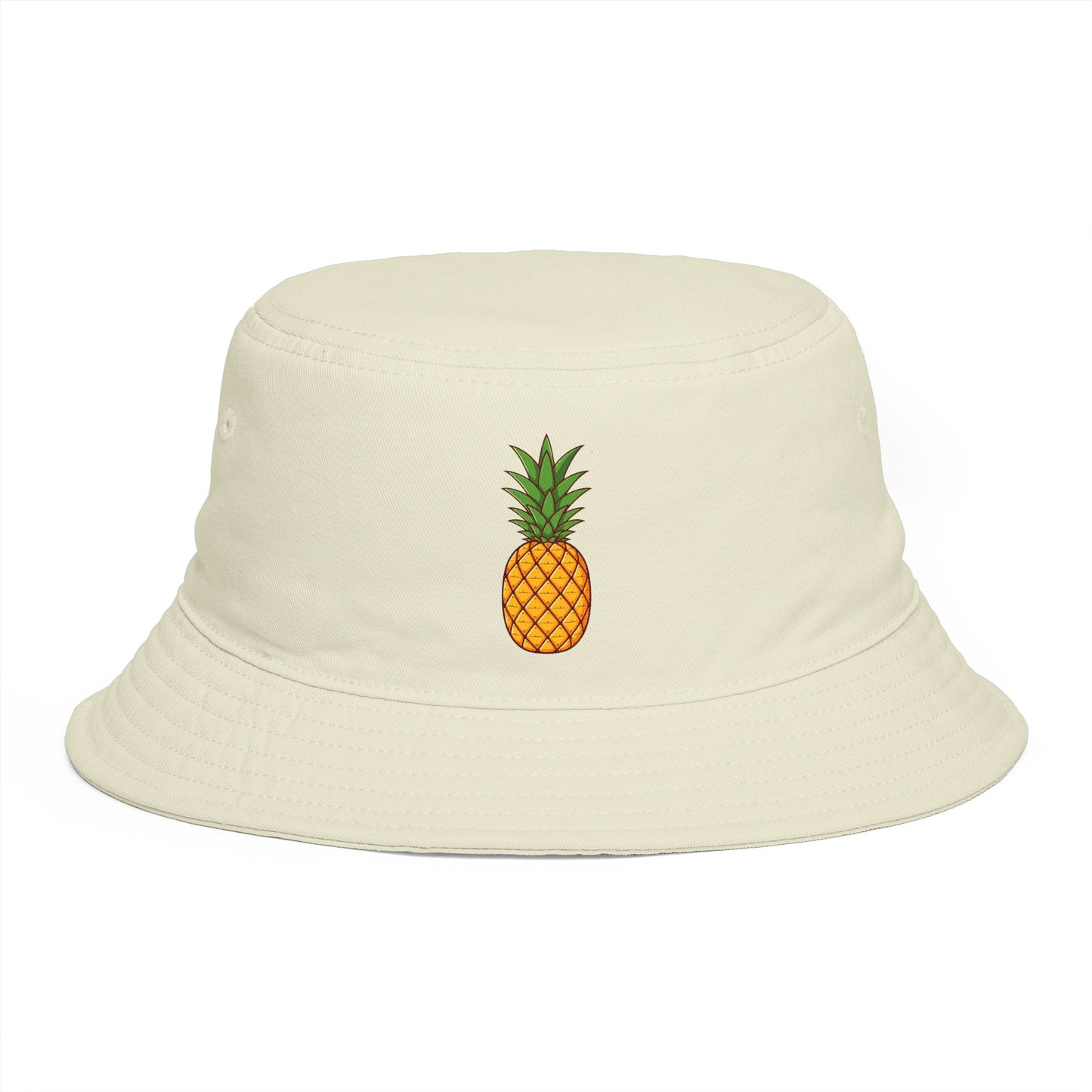 Pineapple Embroidered Bucket Hat — Tropical Summer Sun Hat Hats Printify