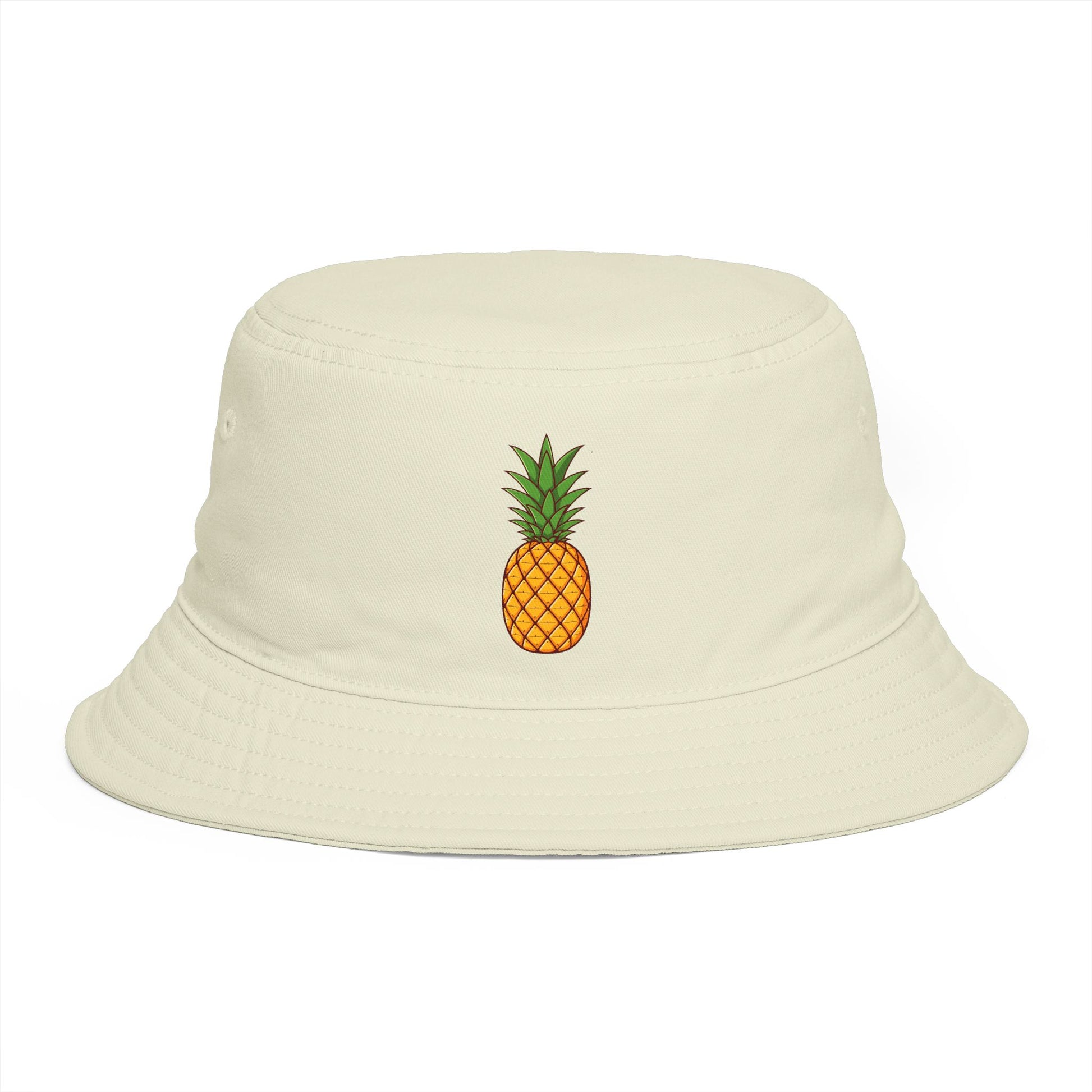 Pineapple Embroidered Bucket Hat — Tropical Summer Sun Hat Hats Printify